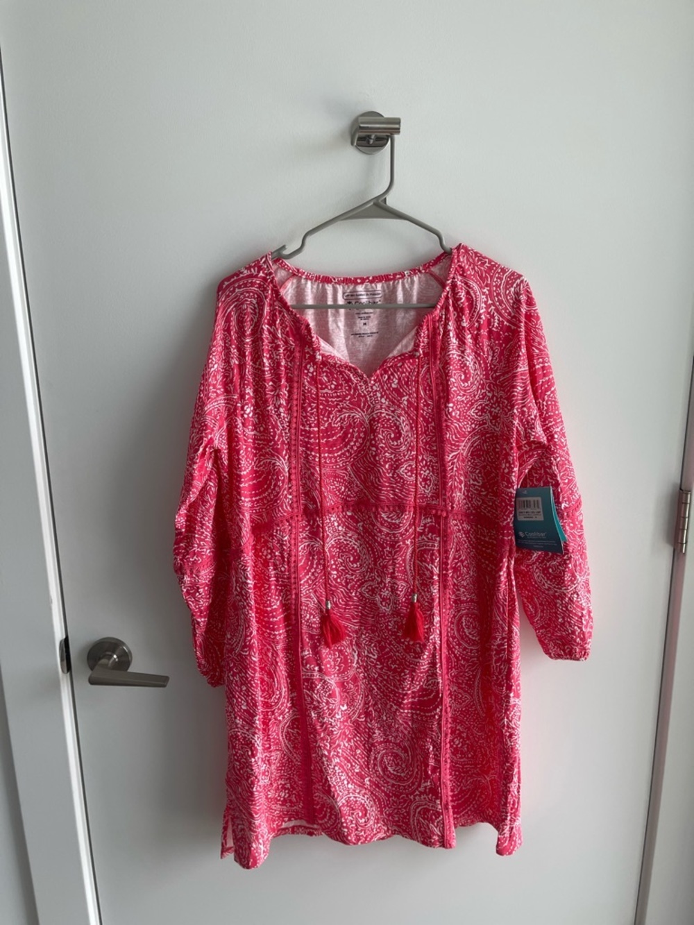 Coolibar Women's Pink Paisley Beach Tunic Dress